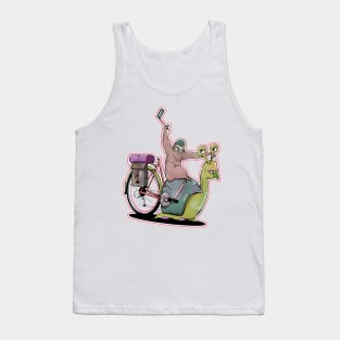 Sloth bicycle touring pickpacking Tank Top